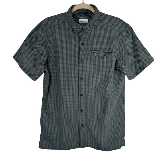 Columbia Declination Trail Shirt S Grey Button Front Short Sleeve Outdoor Hiking - Picture 2 of 13